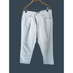 Roucha Womens Denim Cropped Jeans 100% Cotton Casual Style White Size C/Large